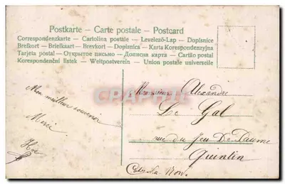 Jovem mulher em vestido verde — flores e pele de animal — editor anônimo n° 31754 — Verso