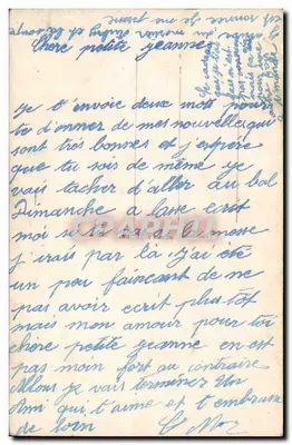 Młoda kobieta uśmiechnięta, pocałowana przez mężczyznę — E.R. Paris, nr 586 — Rewers