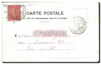 Bambina in abito da sposa — cartolina postale — Thétiery & Sigrand, Bordeaux — Verso