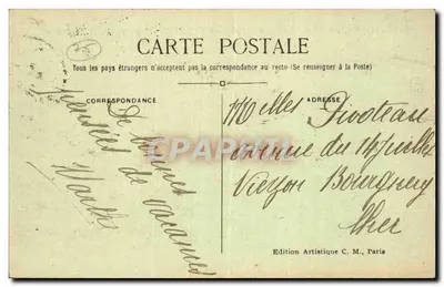 Paris — Le Tribunal de Commerce, le Pont au Change et la Conciergerie — Édition Artistique C.M., n° 1343 — Verso
