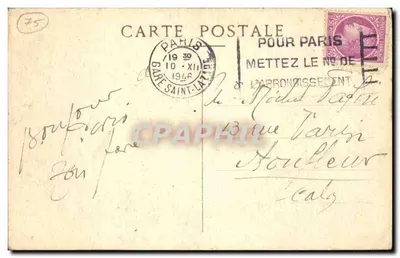 Paryż — Plac Bastilijski — Cliché Aérienne Française — Rewers