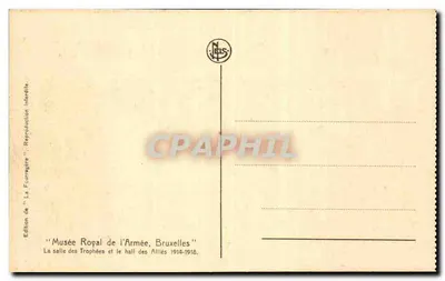 Museu Real do Exército — Sala dos Troféus e hall dos Aliados 1914-1918 — Edição de 'La Fourragère' — Verso