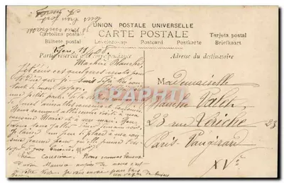 Bambina in un conchiglio — Edizioni Cartolina postale — timbro 10c Francia — Verso