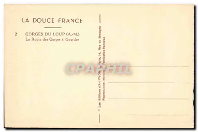 Góry Loup — Trasa przez Góry Loup do Gourdon — Éditions d'Art Yvon, Paryż — Rewers