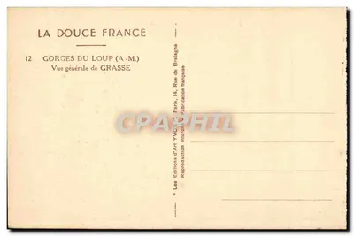 Gorges du Loup (A-M.) — Ogólny widok Grasse — Éditions d'Art Yvon, Paryż — Rewers