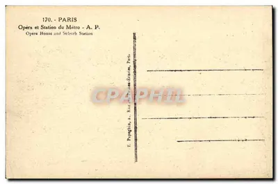 Opéra Garnier — Paris — Éditeur E. Papeghia, n° 170 — Verso