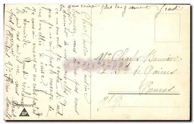 Prywatny krajobraz z pasterzem — wydawca Lepogravure nr 1413 — Rewers