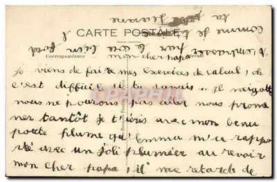 Bambino con slitta — scena invernale — La Pensée, n° 526 — Verso