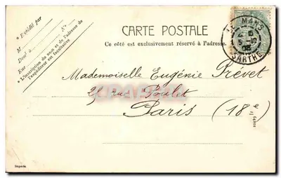 Amiérie's — Atriz em traje de comédia — Berger Mustile — Verso