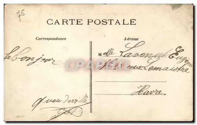 PARIS — Panorama em direção a Montmartre — J.H., n° 672 — Verso