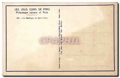 Basilica del Sacro Cuore — Parigi — editore L. Patras, n°130 — Verso