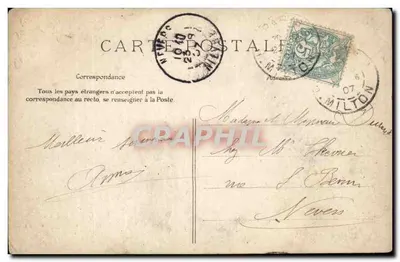 París - 14 - Plaza Defert - El León de Belfort - Tarjeta postal antigua — Reverso