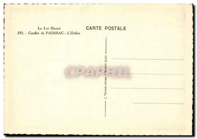 Gouffre de Padirac — A Entrada — Le Lot Illustré, n°292 — Verso