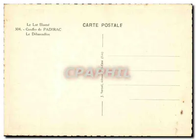 Gouffre de Padirac — Le Débarcadère — J. Vertuel, wydawca St-Céré — Rewers