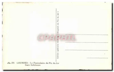 Lourdes - Dolna stacja — Funicular Pic du Jer — Wydanie specjalne « Sklep Pic du Jer » — Rewers
