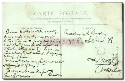 Paris — Hotel das Sociedades Científicas — LL — Verso