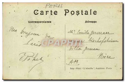 Paryż — Wieża Eiffla — Imp. Phot. 'L'Abeille', Asnières - Paryż, nr 48 — Rewers