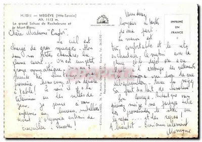Mont-Blanc — El gran Schuss de Rochebrune y el Mont-Blanc — Éditions JANSOL, n° 34.5392 — Reverso