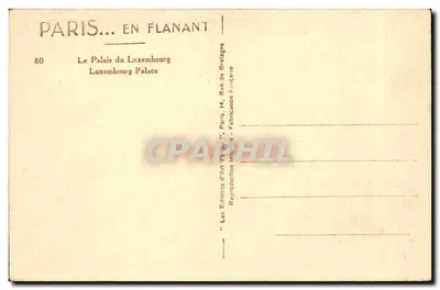 Palácio do Luxembourg — Paris — Éditions d'Art Yvon — Verso