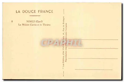 Nîmes (Gard) — La Maison Carrée et le Théâtre — Éditions d'Art YVON, Paris — Rewers