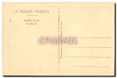 As Arenas — Nîmes (Gard) — Éditions d'Art YVON — Verso