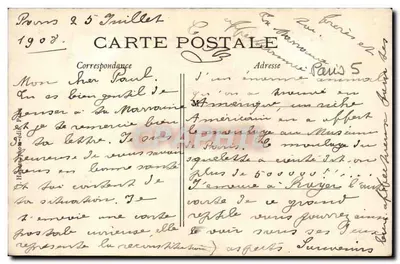 PARIS — Jardin des Plantes — Rekonstrukcja Diplodocusa, ogromnego płazowca — J.H. — Rewers