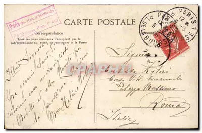 Paris - 1 - Praça do Hotel de Ville e Rue de Rivoli - cavalo - horse - Bilhete postal antigo — Verso