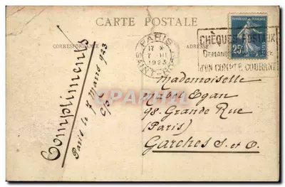 París - Hotel de Ville - La Sala de Sesiones del Ayuntamiento — Tarjeta postal antigua n°181 — Reverso