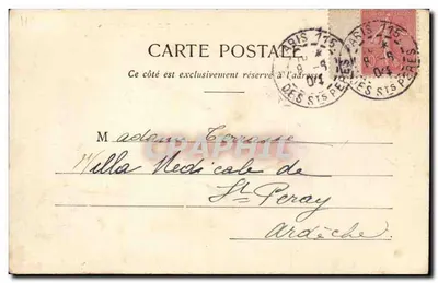 Paris - Ansicht der Rue du Mont-Cenis — Montmartre — Antike Ansichtskarte Nr. 404 — Rückseite
