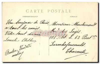 PARIS — Panorama tomado desde el Arco de Triunfo de l’Étoile — M.J. n°625 — Reverso