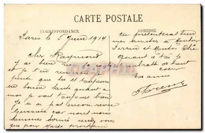 Paris — Les avenues Hoche et de Friedland, Montmartre, vue prise du haut de l'arc de triomphe de l'Étoile — M. J. — Verso