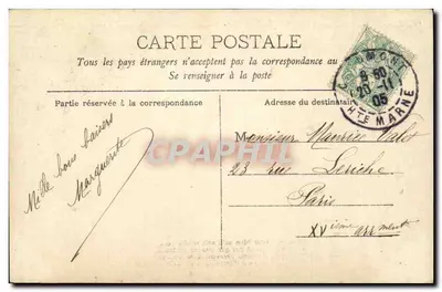 Duas jovens moças na Bretanha — poema de adeus — LENDORMAND PARIS S.I.P. n°1233 — Verso