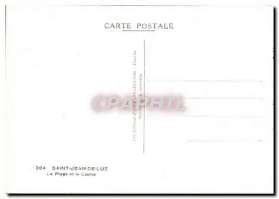 Saint-Jean-de-Luz — A Praia e o Cassino — Les Éditions d'Art Barboussse, Biarritz — Verso