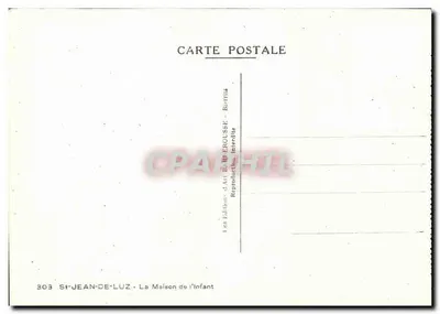 Saint-Jean-de-Luz — Dom Infant — Wydawnictwo Sztuki B. Brousse - Béarn — Rewers