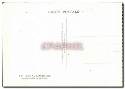 Saint-Jean-de-Luz — Ogólny widok plaży — Wydawnictwo Sztuki Barbier-Ossès, Biarritz — Rewers