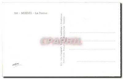 Meknès — Basen — Wyd. 'La Cigogne', 1, ul. Pi Laperouse — Rewers