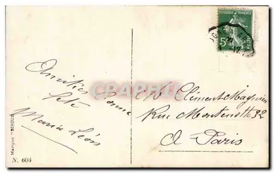 Młoda kobieta z bukietem — ogród — znak "SIRIUS" N. 604 — Rewers