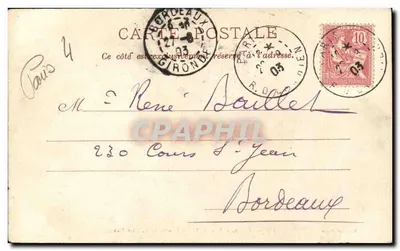 Antigo Hotel Lamoignon, Rua Pavimentada — Paris — P. Marmuse, n° 142 — Verso