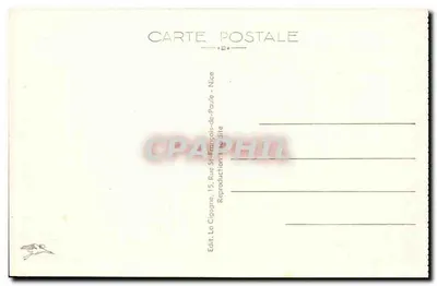 Monte-Carlo à noite — Jardins e o Casino iluminado — Ed. La Cigogne, Nice — Verso