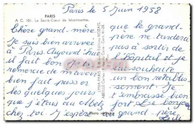 O Sagrado Coração de Montmartre — Paris — Éditions LYNALBEILLE, n° 101 — Verso