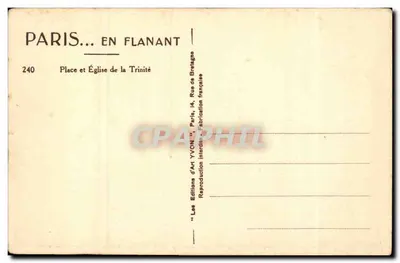 Place de la Trinité — Katedra Trójcy Świętej — Éditions d'Art YVON — Rewers
