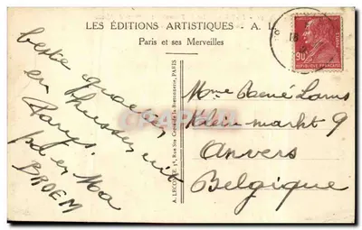 Paris - O Arco do Triunfo e a Praça da Estrela - A. L. — Verso
