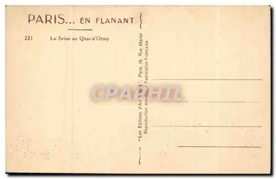 París — La Sena en el Quai d'Orsay — Les Éditions d'Art Yvon — Reverso