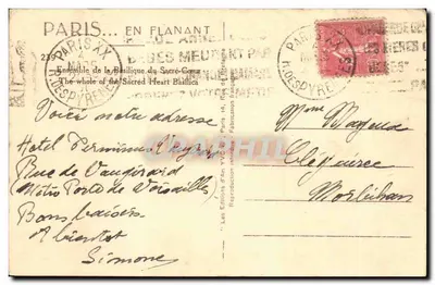 Basílica del Sagrado Corazón — París — Ediciones Yvon — Reverso