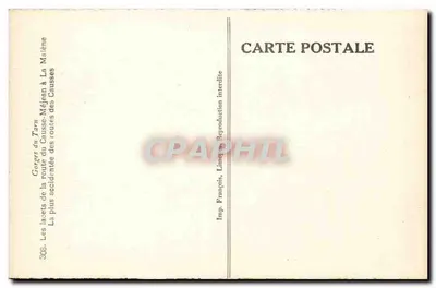 Góry Tarnu — Zagięcia drogi wzdłuż Causse-Méjean do La Malène — Imp. François, Limoges — Rewers