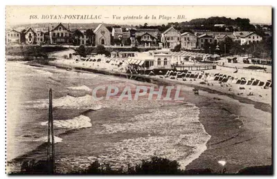 Royan-Pontaillac — Ogólny widok plaży — Wydawcy Bloc Frères, Bordeaux, n°168