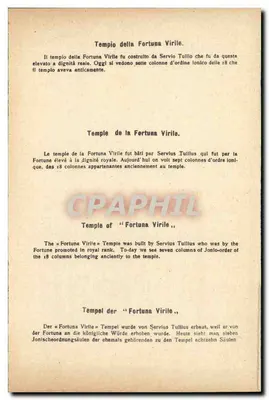 Rzym — Tempio della Fortuna Virile — wydawca nieodczytalny, nr seryjny nieczytelny — Rewers