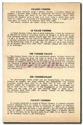 Rzym - Pałac Farnese — widok na fasadę i plac — wydawca nieznany — Rewers
