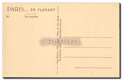 Les Invalides — Paryż — Wydawnictwo Art Yvon — Rewers