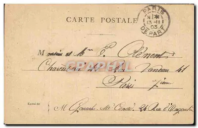 Estátua de Dante em Paris — editor não visível, número de série não legível — Verso